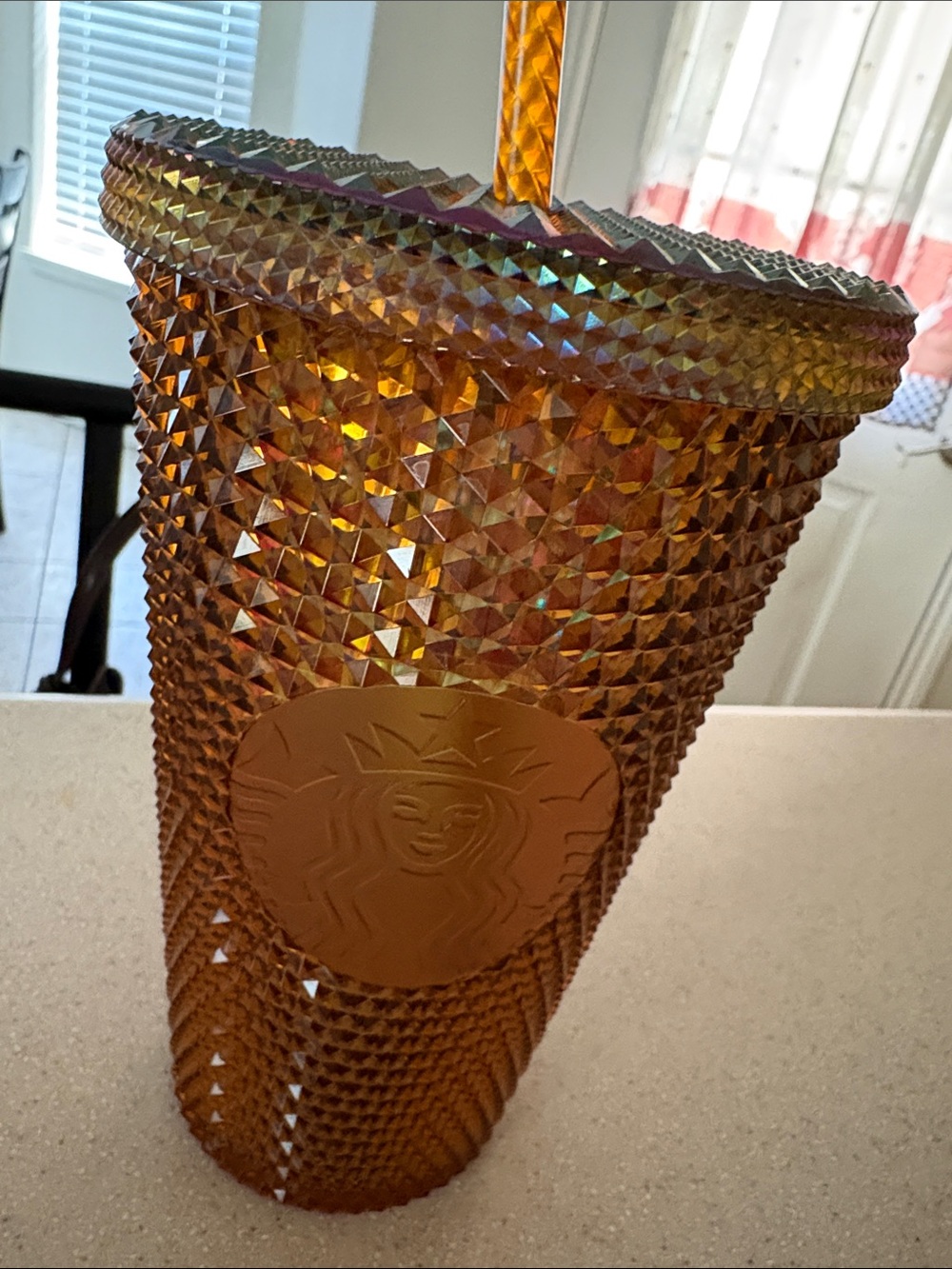 Starbucks Iridescent Amber Studded Tumbler with Straw